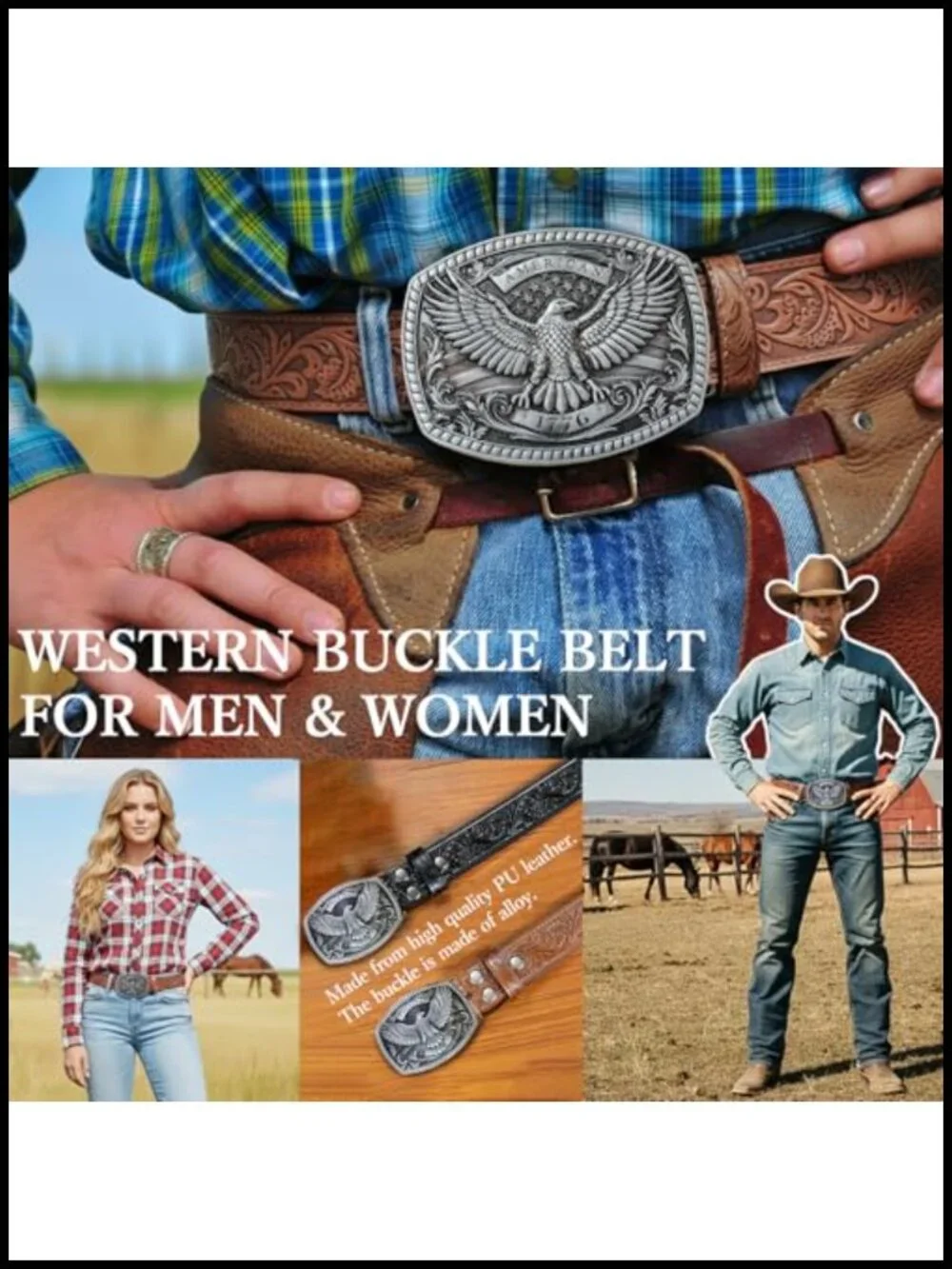 Western Belt for Belt Buckle 1.5